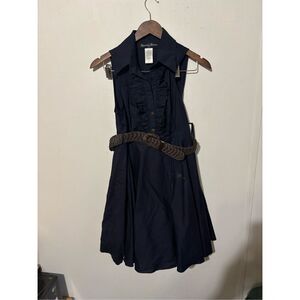 Brand New Appropriate Behavior Women's Size 7/8 Navy Blue Belted Mini Dress